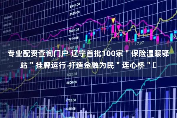 专业配资查询门户 辽宁首批100家＂保险温暖驿站＂挂牌运行 打造金融为民＂连心桥＂​